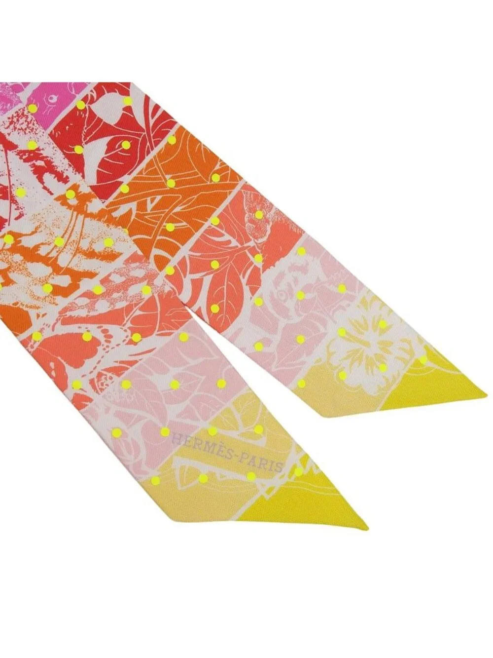 Hermes Twilly Jungle Love Rainbow Plume T Dot Silk 100% Scarf